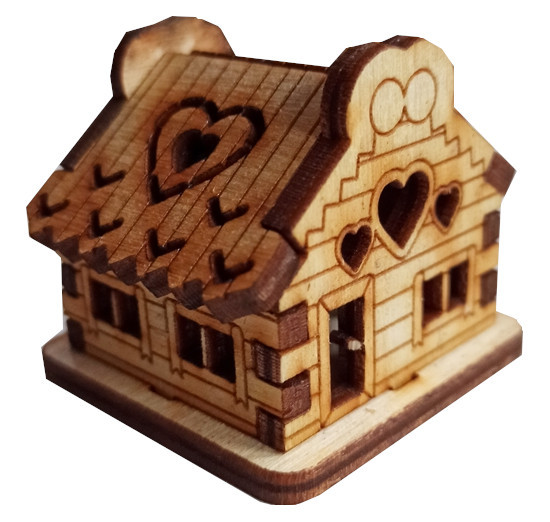 DOMEK las w słoiku ogród szkle 3D chatka sklejki kwiaciarnia dekoracja drewniana miniaturka miniaturowe dekoracje (2)