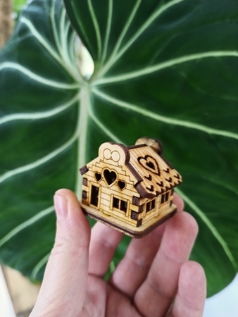 DOMEK las w słoiku ogród szkle 3D chatka sklejki kwiaciarnia dekoracja drewniana miniaturka miniaturowe dekoracje (3)