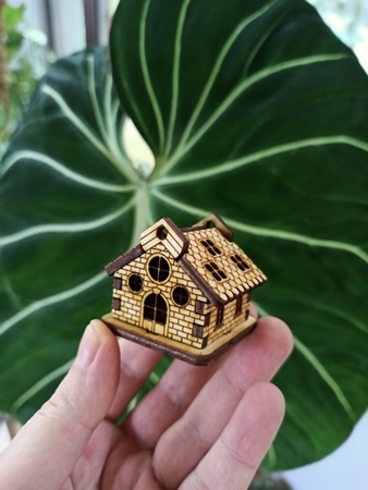 DOMEK las w słoiku ogród szkle 3D chatka sklejki kwiaciarnia dekoracja drewniana miniaturka miniaturowe dekoracje (3)