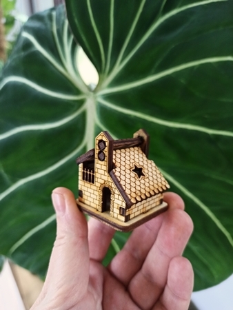 DOMEK las w słoiku ogród szkle 3D chatka sklejki kwiaciarnia dekoracja drewniana miniaturka miniaturowe dekoracje (3)