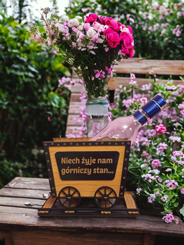 WAGON GÓRNICZY NA ALKOHOL kopalnia węgla kruszywa górnika prezent Barbórka prezent urodzinowy emerytura podziękowanie pożegnanie pracownika (3)