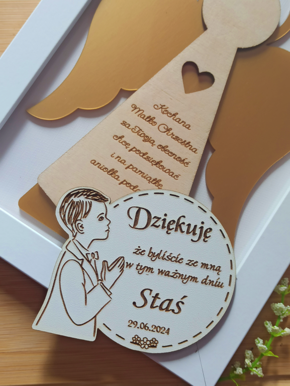 Podziękowania dla gości magnesy komunijne magnes aniołek dla chłopca (2)