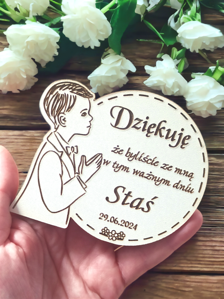 Podziękowania dla gości magnesy komunijne magnes aniołek dla chłopca (3)