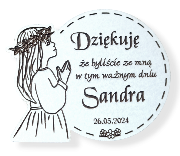Podziękowania dla gości magnesy komunijne magnes aniołek dla dziewczynki (1)
