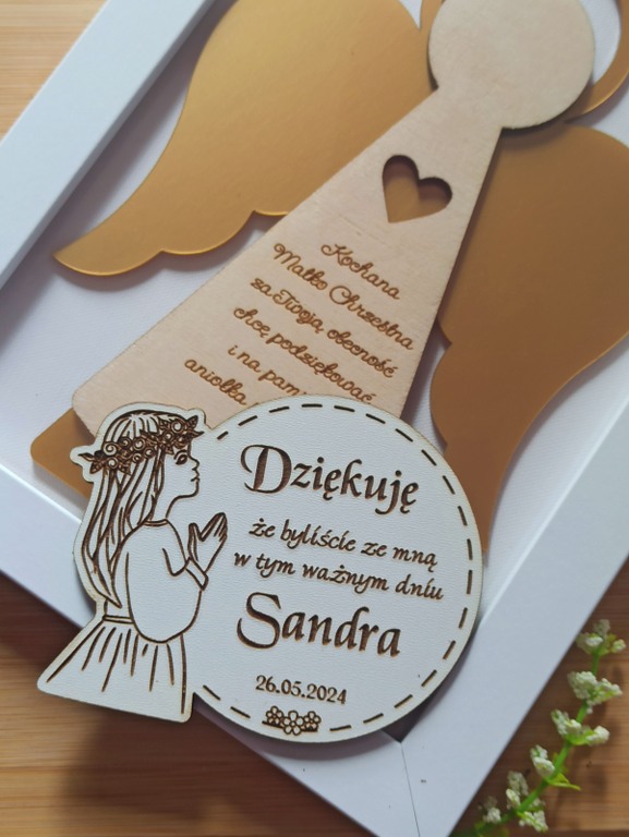 Podziękowania dla gości magnesy komunijne magnes aniołek dla dziewczynki (2)