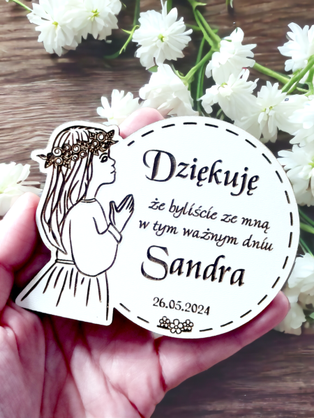 Podziękowania dla gości magnesy komunijne magnes aniołek dla dziewczynki (3)