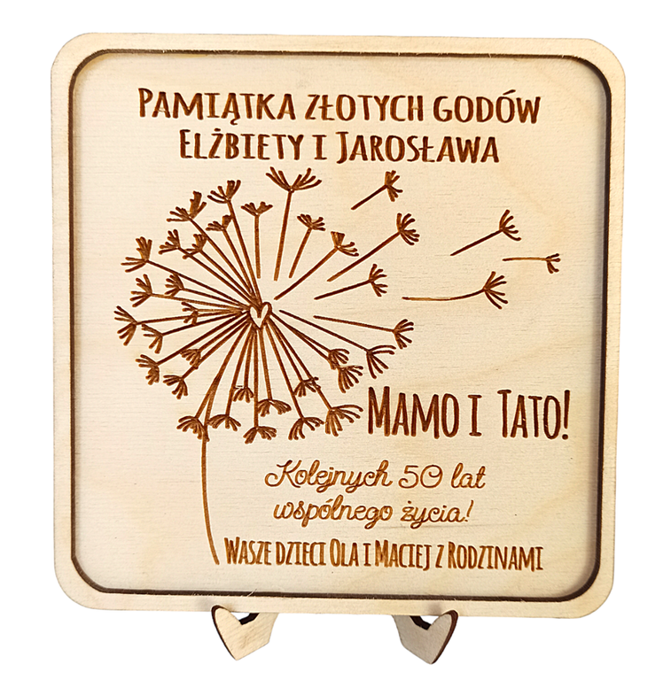 50 lecie ZŁOTE GODY rocznica ślubu życzenia grawer stojący obrazek prezent 40lecie 30lecie 60lecie pożycia małżeńskiego (1)
