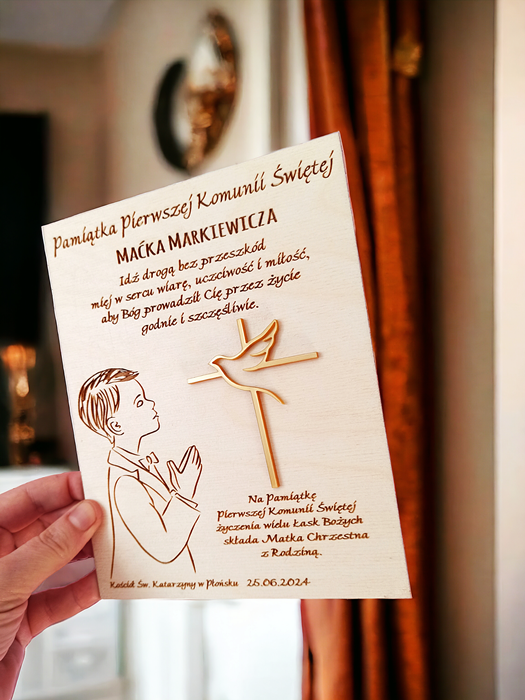 Pierwsza Komunia Święta ŻYCZENIA KOMUNIJNE pamiątka prezent z kopertą dla dziewczynki dla chłopca (2)