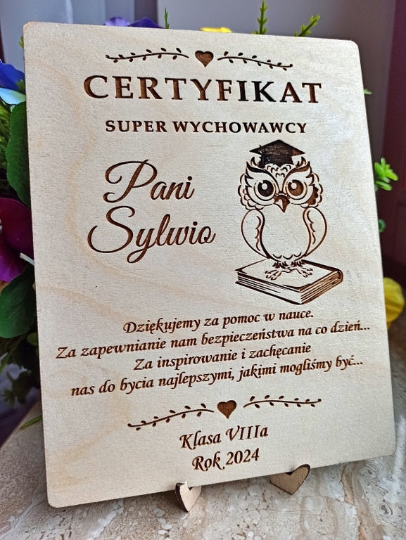 PREZENT DLA NAUCZYCIELA podziękowanie KONIEC ROKU certyfikat dyplom (2)