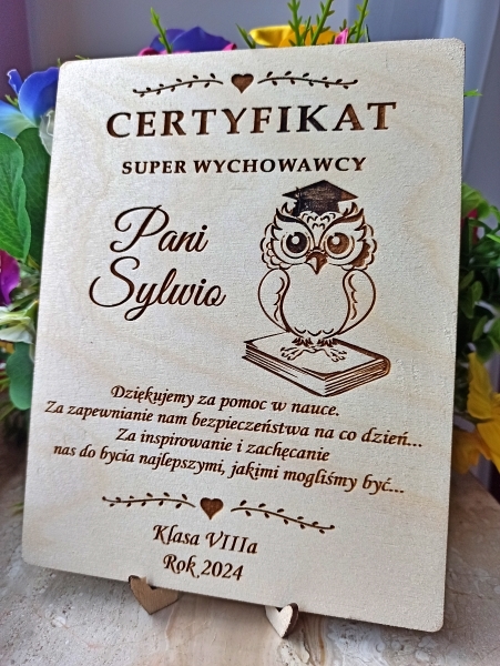 PREZENT DLA NAUCZYCIELA podziękowanie KONIEC ROKU certyfikat dyplom (3)