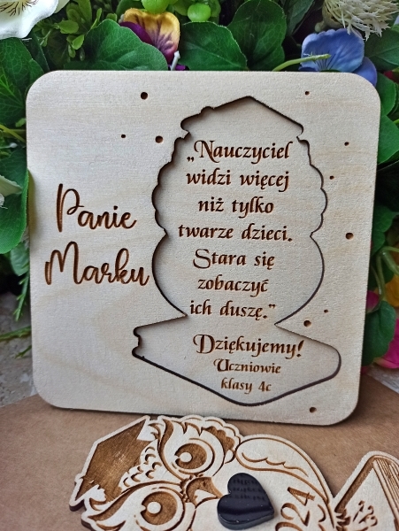 Podziękowanie dla nauczyciela wychowawcy ZAKOŃCZENIE SZKOŁY prezent sowa (3)