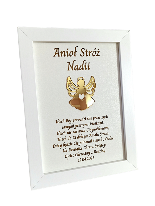 PAMIĄTKA CHRZTU ŚWIĘTEGO prezent NA CHRZEST PERSONALIZOWANY ramka aniołek (2)