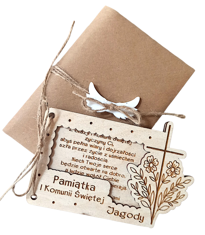 💛 Kartka z życzeniami na Komunię ✝️ | pamiątka Pierwszej Komunii Świętej 🎁 | eleganckie życzenia 💫 (1)
