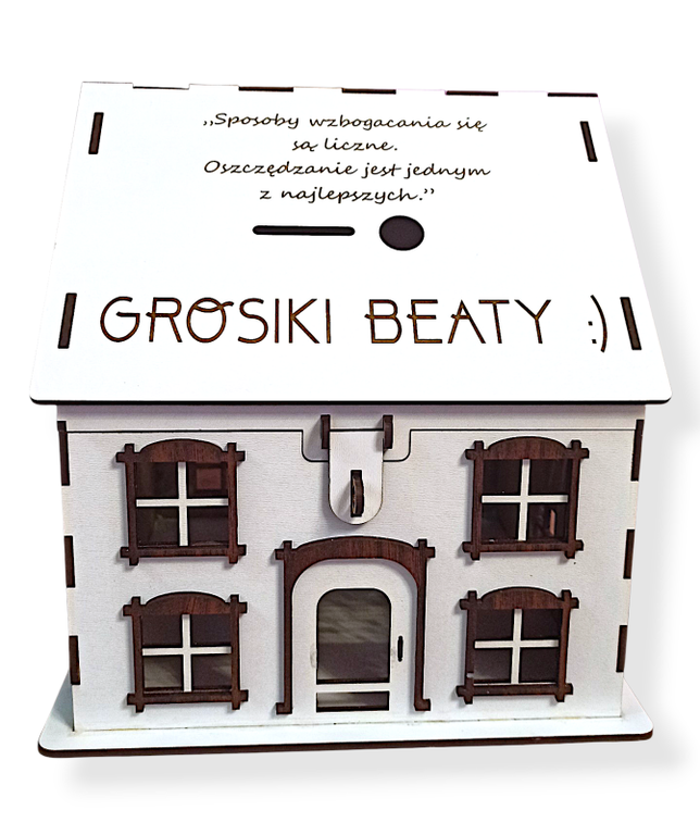🏠 Skarbonka domek z otwieranym dachem – praktyczna i dekoracyjna 💛 (1)