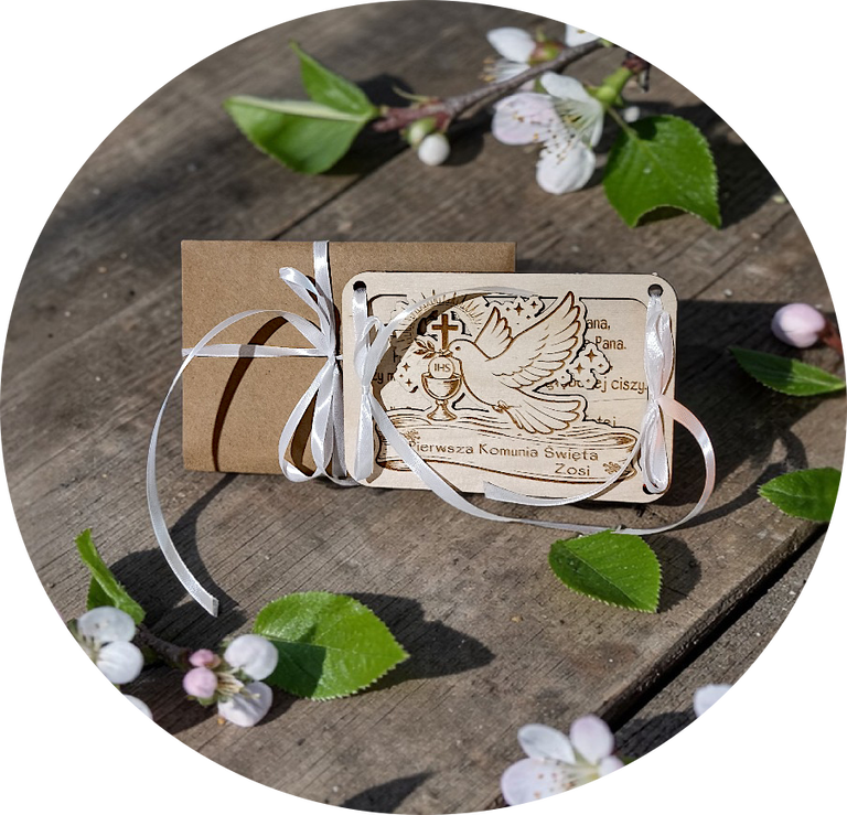 ✨ ŻYCZENIA NA I KOMUNIĘ ŚWIĘTĄ – DREWNIANA KARTKA PAMIĄTKA ✨ (7)