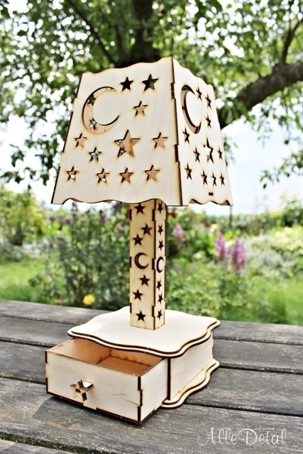 Magiczna lampka nocna GWIAZDY księżyc stojąca z szufladką (3)