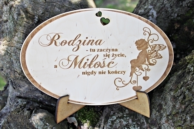 Tabliczka + podpórka Rodzina tu zaczyna się życie (3)