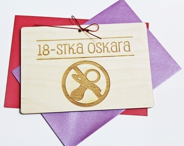 Drewniane życzenia 18 URODZINY 18stka kartka OSIEMNASTKA dla niej i dla niego1 (2)