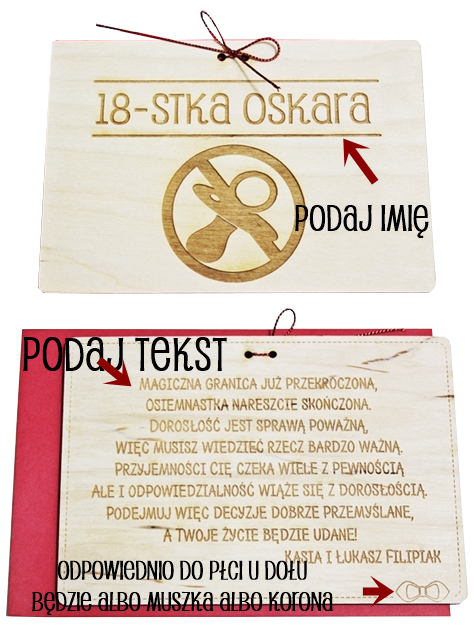 Drewniane życzenia 18 URODZINY 18stka kartka OSIEMNASTKA dla niej i dla niego1 (6)