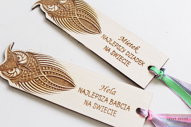 SOWA Zakładka drewniana do książki GRAWER prezent szkoła dla nauczyciela córki dziecka mamy babci urodziny (6)