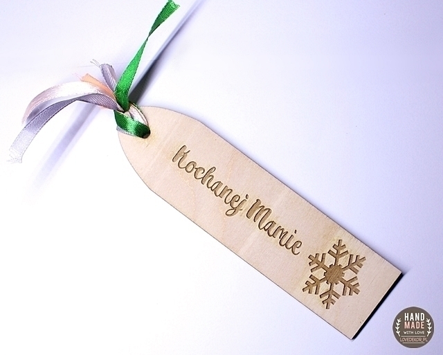 Xmas drewniana Zakładka do książki GRAWER prezent pod choinkę Boże Narodzenie (2)