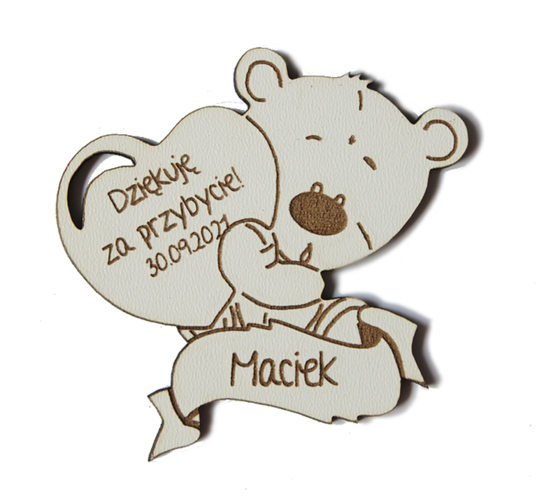 PODZIĘKOWANIA gości CHRZEST roczek MAGNES grawer urodziny białe magnest upominki dla gości (1)