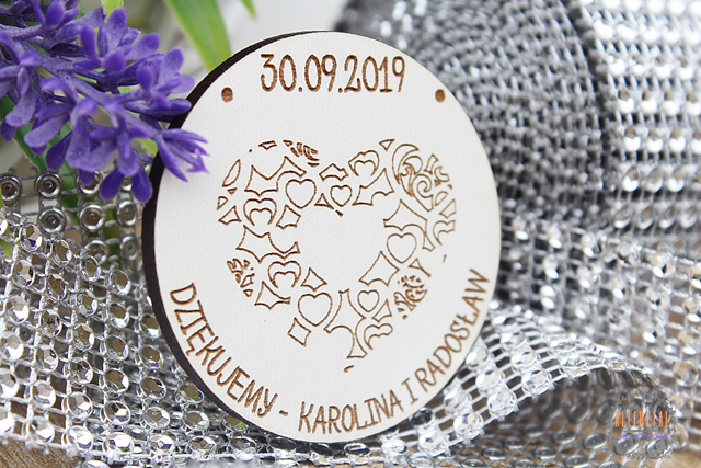 BIAŁE Magnesy podziękowania gościom MAGNES dla gości ślub wesele drewniany prezent na lodowkę  (2)