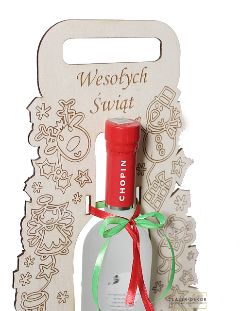 Choinka pudełko na alkohol z życzeniami Wesołych Świąt (2)