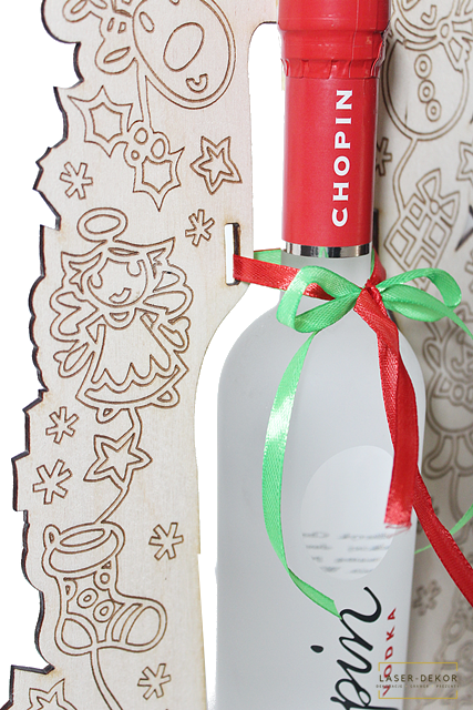 Choinka pudełko na alkohol z życzeniami Wesołych Świąt (3)