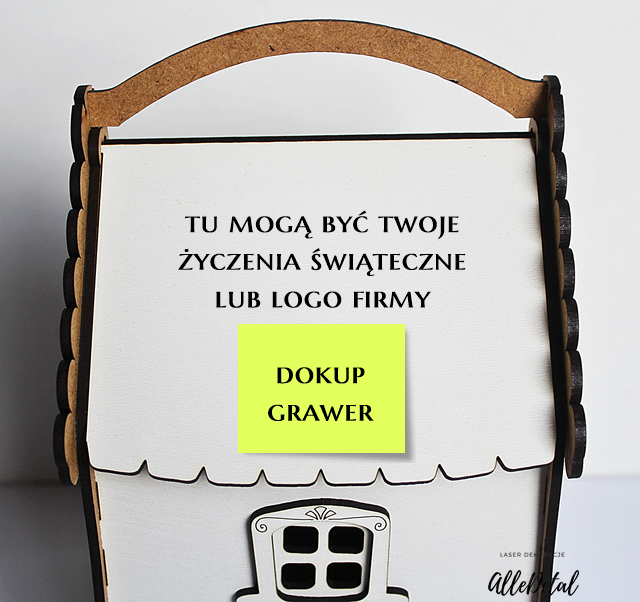 PUDEŁKO na słodycze DOMEK prezent gwiazdkowy BOŻE NARODZENIE białe cukierki laser grawer (6)