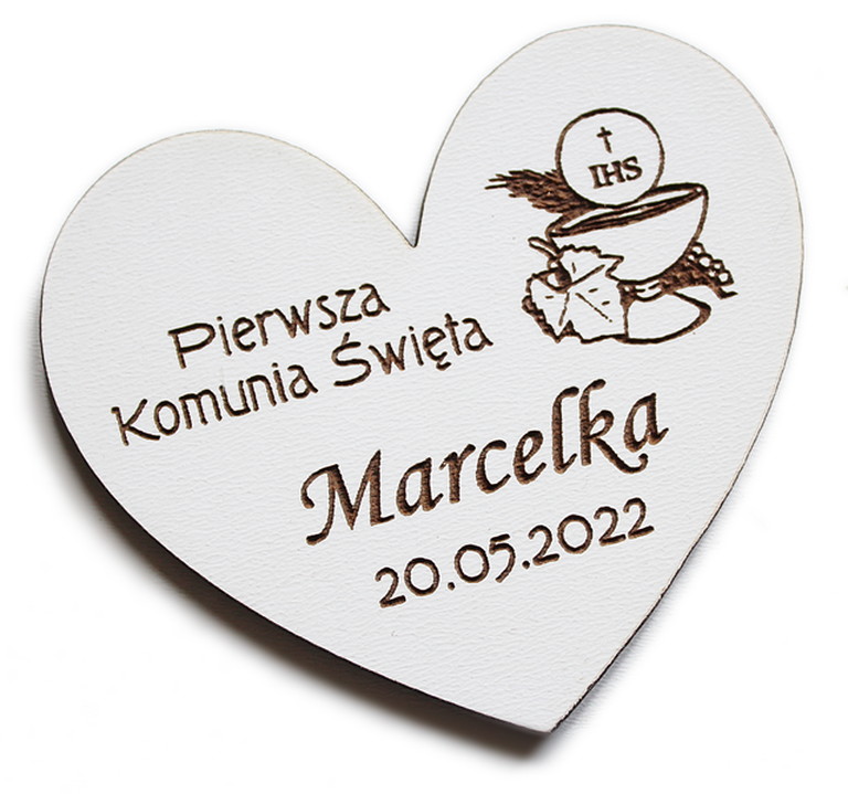 Pierwsza Komunia Święta MAGNESY dla gości magnes PODZIĘKOWANIE drewniany prezent BIAŁY kielich bluszcz (1)