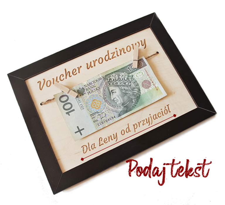 bon VOUCHER RAMKA na okrągłe urodziny 30 40 50 60 70 80 90 100 PREZENT banknoty wiszące życzenia (4)