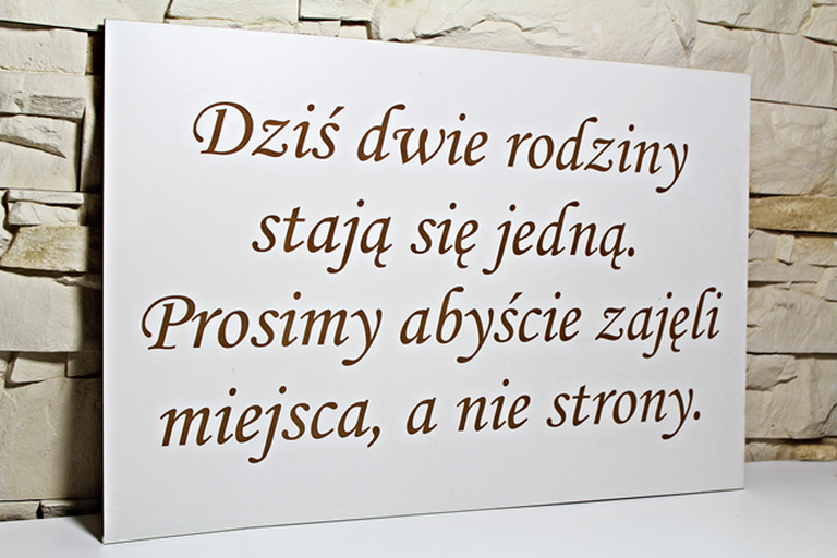 Tablica Dziś dwie rodziny wesele ślubna dekoracja drewniana ślub zawieszka na ścianę nad Parą Młodą  (2)