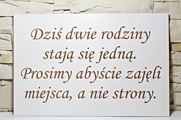 Tablica Dziś dwie rodziny wesele ślubna dekoracja drewniana ślub zawieszka na ścianę nad Parą Młodą  (3)