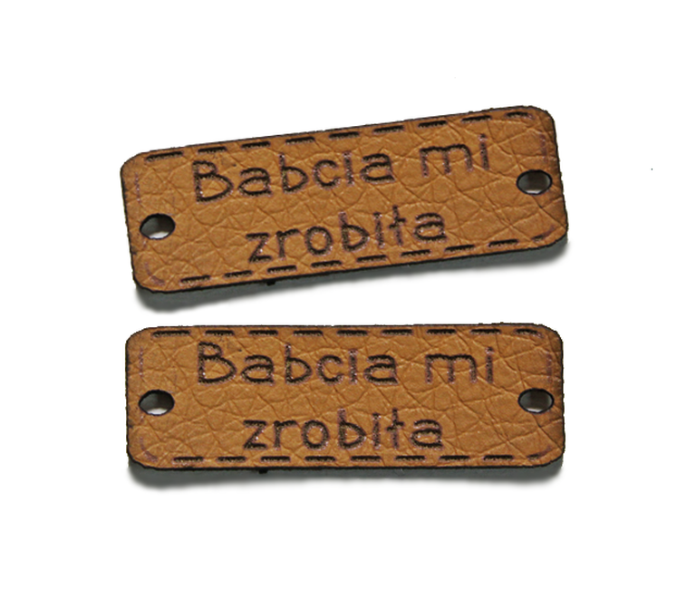 Wszywka 30x10 metka ekoskóra Babcia mi zrobiła prezent rękodzieło (1)