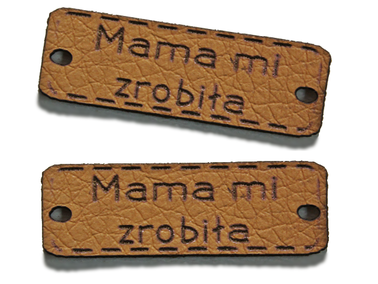 Wszywka 30x10 metka ekoskóra MAMA MI ZROBIŁA prezent 