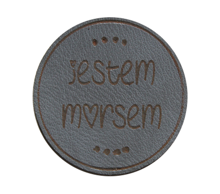 Wszywka KOŁO metka eko skóra JESTEM MORSEM rękodzieło handmade (1)