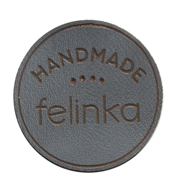 Wszywka KOŁO metka eko skóra TWÓJ TEKST rękodzieło handmade