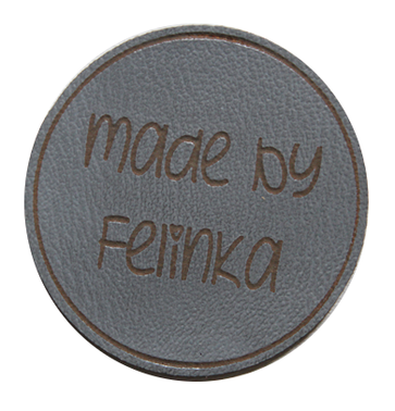 Wszywka KOŁO metka eko skóra TWÓJ TEKST rękodzieło handmade