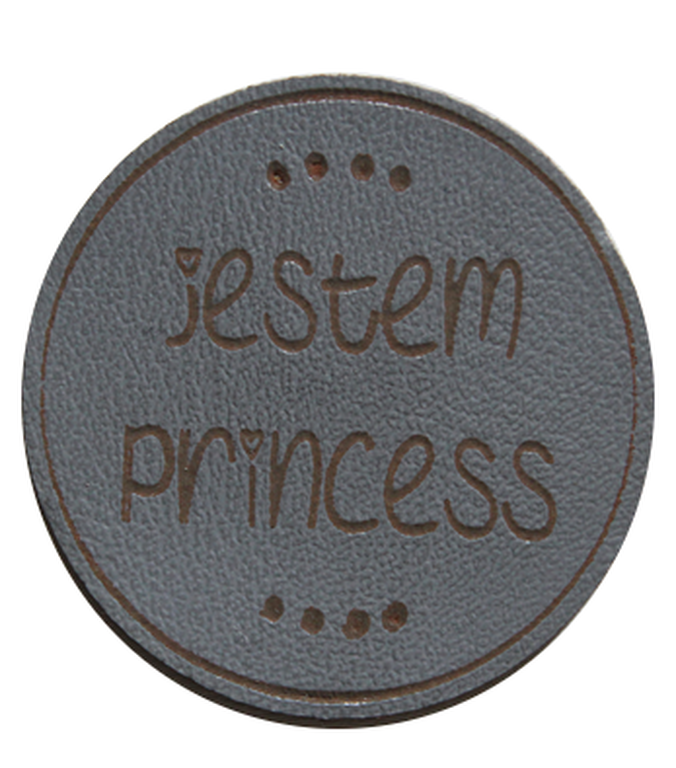 Wszywka KOŁO metka eko skóra JESTEM PRINCESS rękodzieło handmade (1)