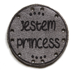 Wszywka KOŁO metka NUBUK zamsz JESTEM PRINCESS rękodzieło handmade