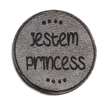 Wszywka KOŁO metka NUBUK zamsz JESTEM PRINCESS rękodzieło handmade (2)