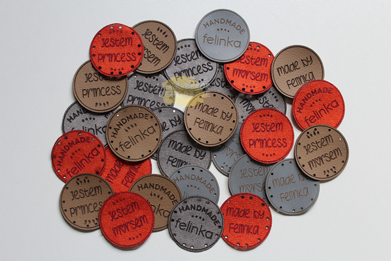 wszywka KOŁO metka nubuk ZAMSZ logo twój tekst rękodzieło handmade (3)