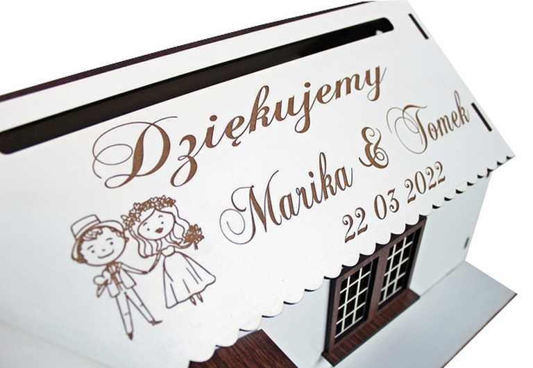NOWY WZÓR Domek PUDEŁKO box skrzynka na koperty życzenia podziękowania ślub urodziny parapetówka (4)