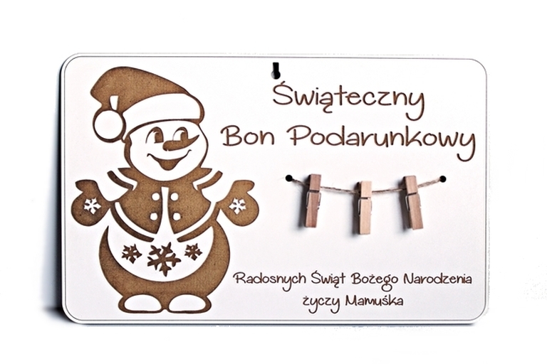 BON PODARUNKOWY święta prezent pod choinkę TABLICA klamerki życzenia świąteczne pomysł na (3)