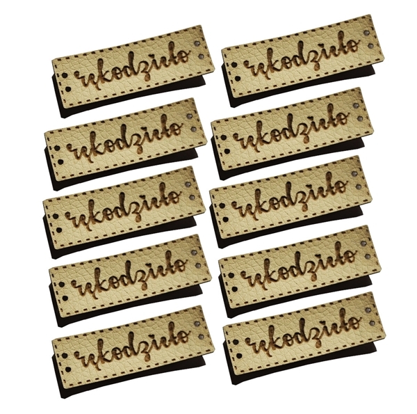  Naszywki wszywki RĘKODZIEŁO 5,5x2,5  handmade do szycia akcesoria ekoskóra (2)