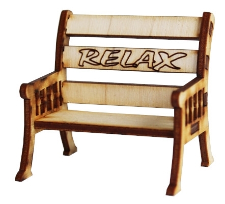 ŁAWKA relax dekoracja do las w słoiku 3D szkle ze sklejki kwiaciarnia (1)