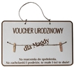 RAMKA TABLICZKA NA PREZENT VOUCHER URODZINOWY na banknoty zawieszka z życzeniami