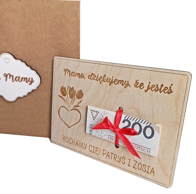 Dzień Mamy bon PODARUNKOWY prezent voucher kartka z miejscem na pieniądze Dla Matki katalog marzeń (2)