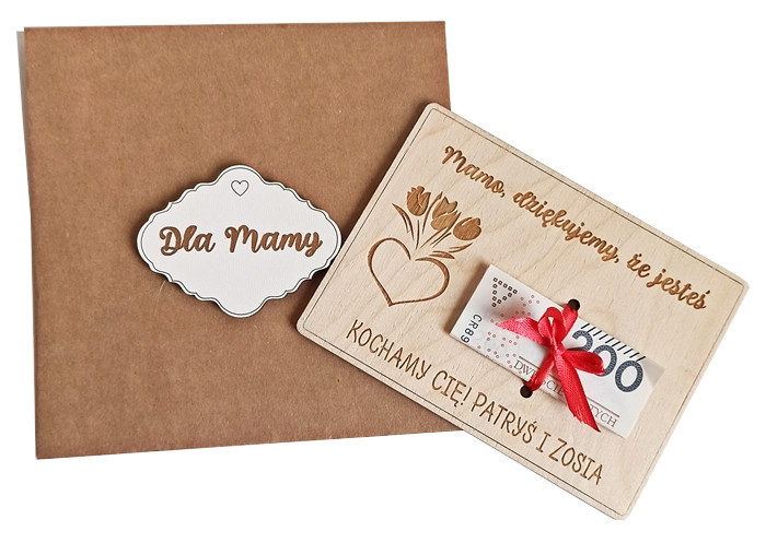 Dzień Mamy bon PODARUNKOWY prezent voucher kartka z miejscem na pieniądze Dla Matki katalog marzeń (3)